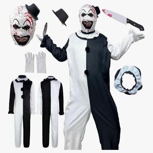 Brand new, never worn. Men’s Art the Clown Black and White Costume (L)
